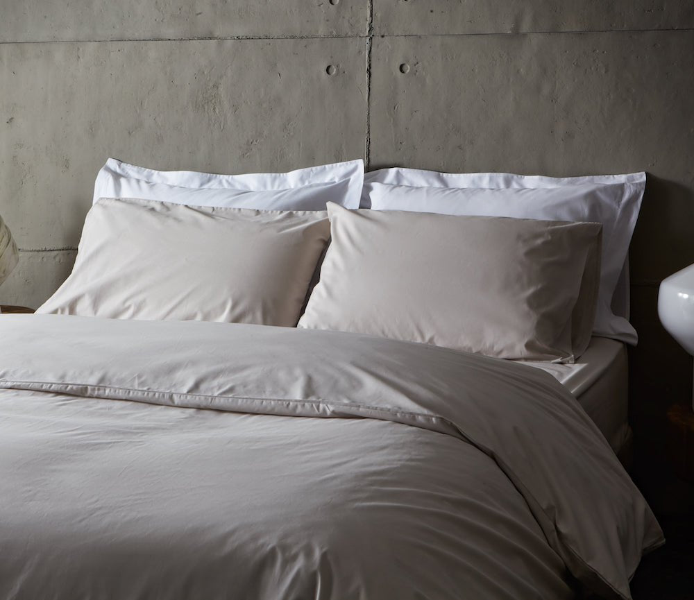 Beige Sateen Bedding Set