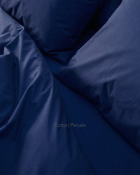 navy blue cotton percale bedding texture