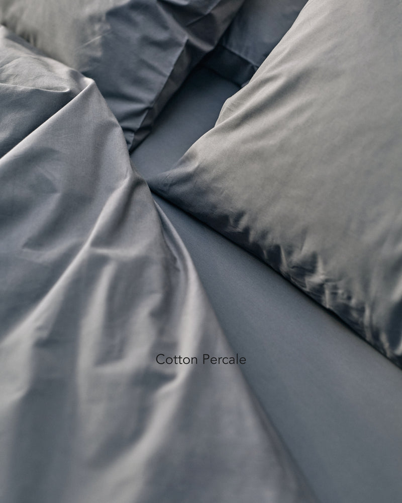 dark grey cotton percale bedding texture