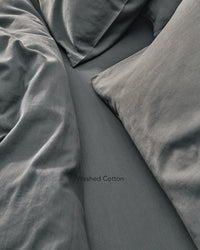 dark grey washed cotton bedding texture