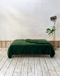 dark green cotton duvet cover