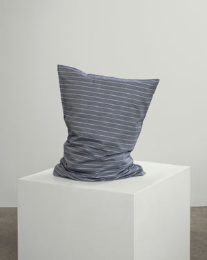 graphite blue striped pillowcase pair. 