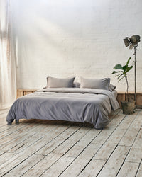silver grey washed cotton bedding texture