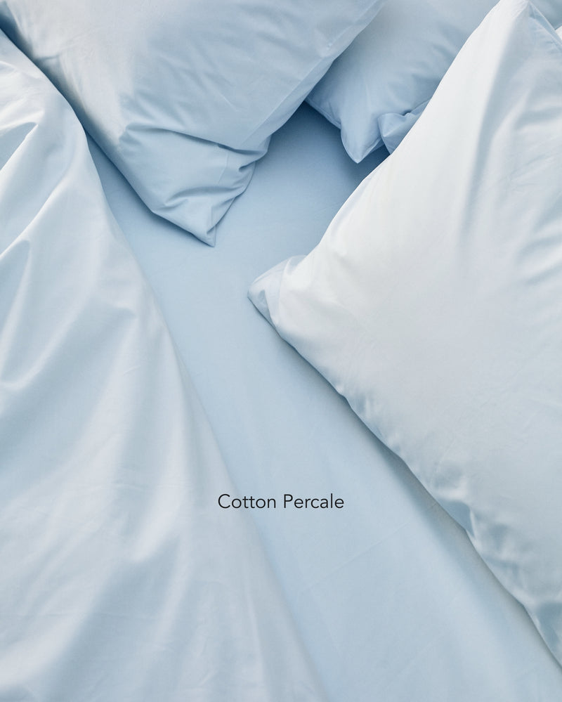 light blue cotton percale bedding texture