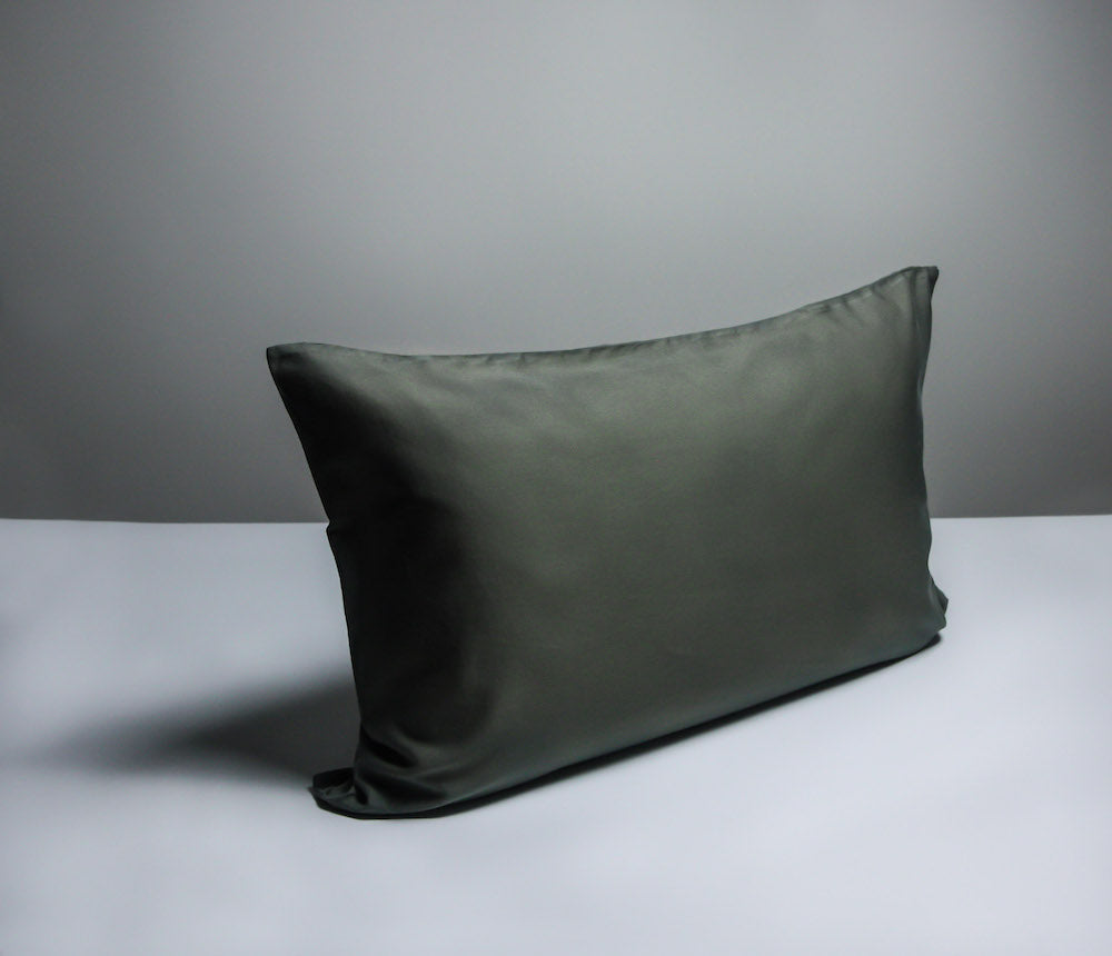 Military Green Washed Cotton Pillowcase Pair