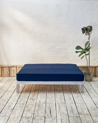 navy blue cotton fitted sheet