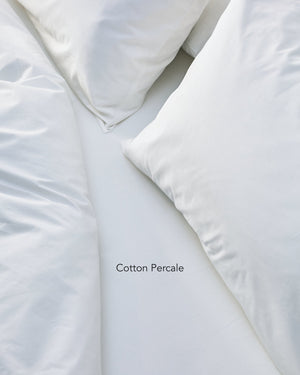 white cotton percale bedding texture